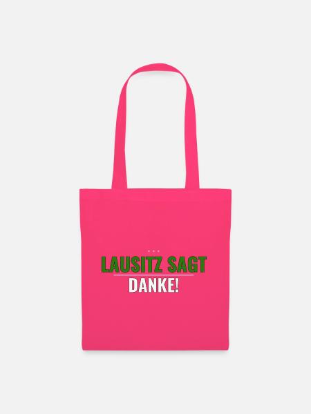 Lausitz Danke-Shirt — Kurz, klar, regional - Stoffbeutel - Azalea