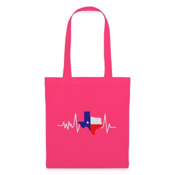 Texas Herzschlag Flagge - Stoffbeutel - Azalea - Vorne
