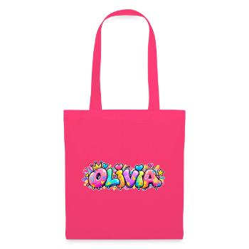Olivia Graffiti-Blasenname: zu süßes Geschenk - Stoffbeutel - Azalea - Vorne