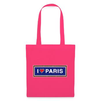 Vintage-Retro-Metrostation-Schild ICH LIEBE PARIS - Stoffbeutel - Azalea - Vorne