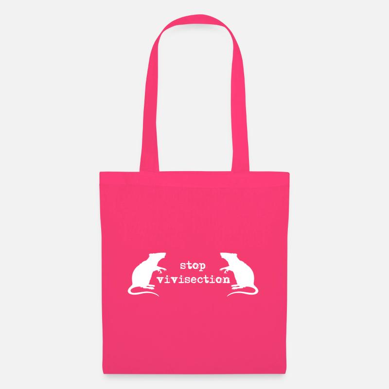 stop vivisection (white print) - Stoffbeutel - Azalea
