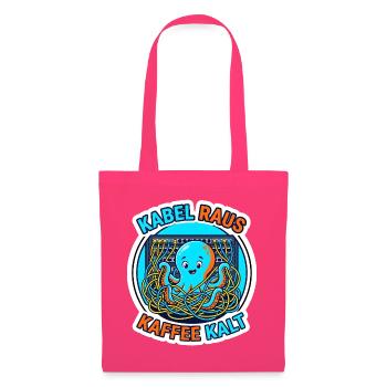 Netzwerker Oktopus Kabel Salat Shirt - Stoffbeutel - Azalea - Vorne