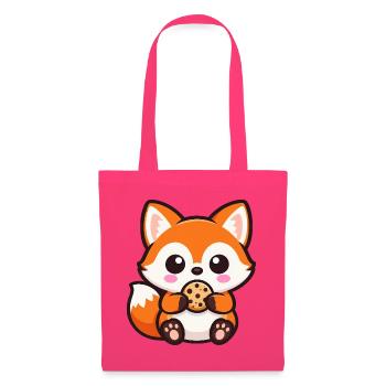 Süßer Fuchs mit Keks Cartoon Chibi Kawaii - Stoffbeutel - Azalea - Vorne
