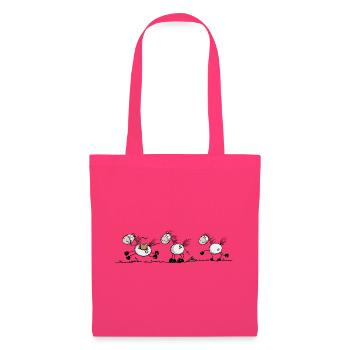 Motif de cheval en forme de bonhomme bâton drôles - Sac en tissu - rose azalée - Devant
