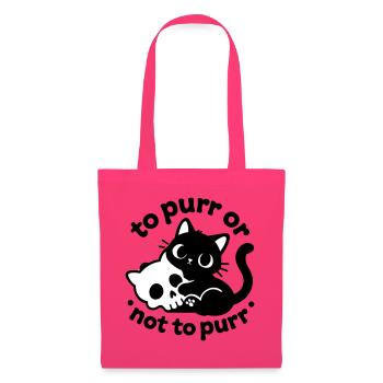 Ronronner ou ne pas ronronner | Diction du chat noir - Sac en tissu - rose azalée - Devant