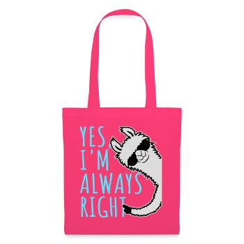 Yes, I'm Always Right Sarkasmus Lama Sonnenbrille - Stoffbeutel - Azalea - Vorne