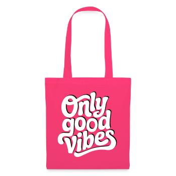Conception de lettrage à la main Positive Vibes - Sac en tissu - rose azalée - Devant