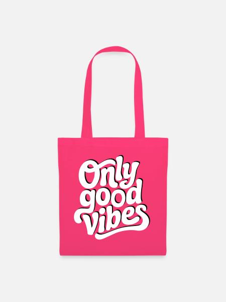 Positive Vibes Hand Lettering Design - Stoffbeutel - Azalea