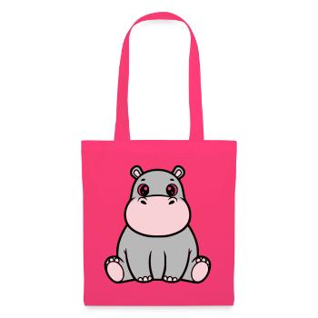 Cute Baby Hippopotamus Sitting Kawaii - Tote Bag - azalea - Front