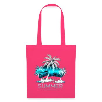 Neon Palm Summer Glow - Stoffbeutel - Azalea - Vorne