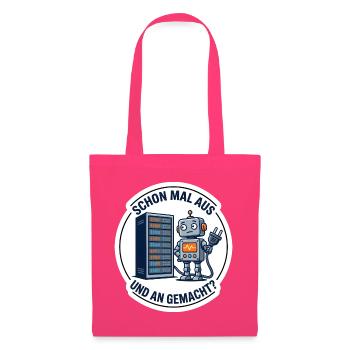 IT Support Robot Lustiges Shirt Reboot - Stoffbeutel - Azalea - Vorne