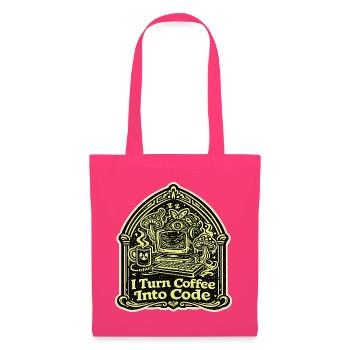 I Turn Coffee Into Code Entwickler Design - Stoffbeutel - Azalea - Vorne