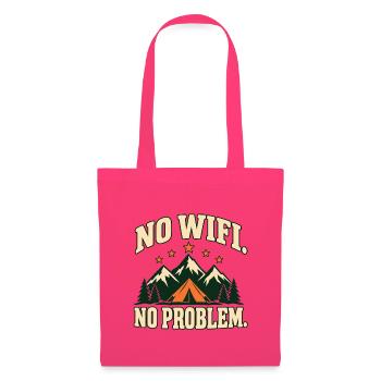 No WiFi. No Problem. – Retro-Campingmotiv - Stoffbeutel - Azalea - Vorne