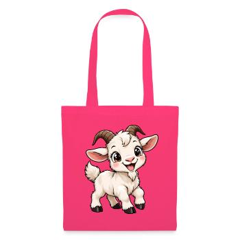 Ziege Kawaii Style – Süßes Bauernhoftier - Stoffbeutel - Azalea - Vorne