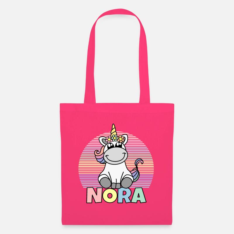 Nora Einhorn Name - Stoffbeutel - Azalea