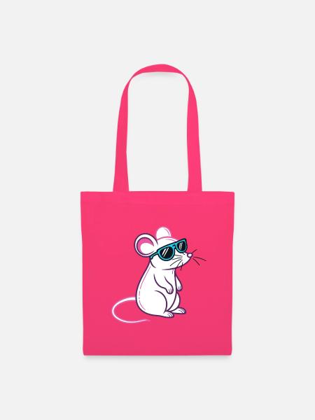 Maus Retro Blaue Brille - Stoffbeutel - Azalea