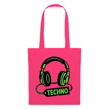 DJ Kopfhörer Techno Rave Festival Produzent - Stoffbeutel - Azalea - Vorne