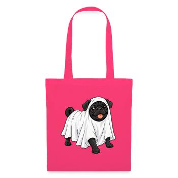 Mops versteckt sich unter einem Geistertuch - Stoffbeutel - Azalea - Vorne