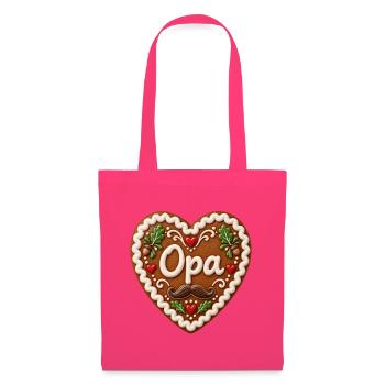 Opa Herz Lebkuchenmotiv - Stoffbeutel - Azalea - Vorne