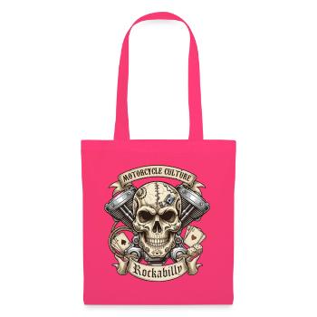 Rockabilly Totenkopf Moto Kultur - Stoffbeutel - Azalea - Vorne