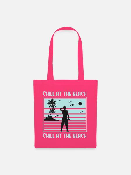 Relaxed Beach Silhouette Design - Stoffbeutel - Azalea