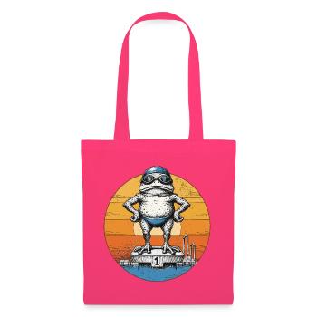  Frosch Schwimmer schwimmen Vintage Pool-Frog - Stoffbeutel - Azalea - Vorne