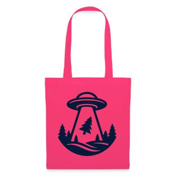 Ufo Entfuehrung Wald Logo - Stoffbeutel - Azalea - Vorne