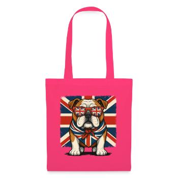 Bulldogge mit Union Jack Zubehör - Stoffbeutel - Azalea - Vorne