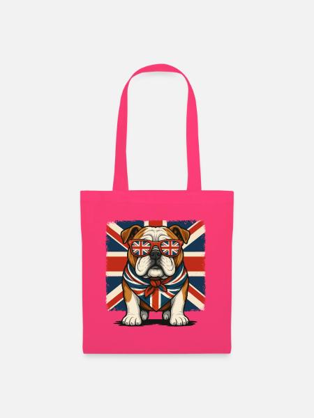 Bulldog with British Flag Accessories - Tote Bag - azalea
