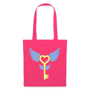 Clé du cœur | Symbole de l’amour et de la romance - Sac en tissu - rose azalée - Devant
