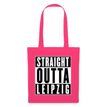 Straight outta Leipzig (Farben änderbar) - Stoffbeutel - Azalea - Vorne