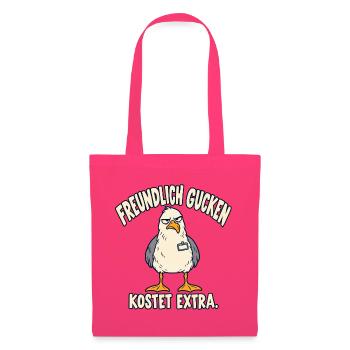 Freundlich gucken kostet extra – Möwe - Stoffbeutel - Azalea - Vorne