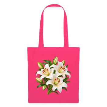 Weiße Lilien-Blumenstrauß-Kunst - Stoffbeutel - Azalea - Vorne
