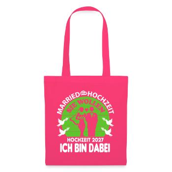 JGA Married Hochzeit 2027 Ich bin dabei Brautpaar - Stoffbeutel - Azalea - Vorne