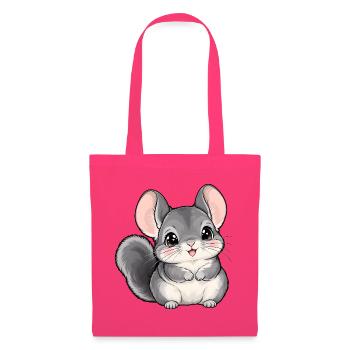 Chinchilla Kawaii Style – Süßes Nagetier - Stoffbeutel - Azalea - Vorne