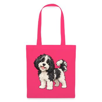 Schafpudel Kawaii Style – Süßer Hütehund - Stoffbeutel - Azalea - Vorne