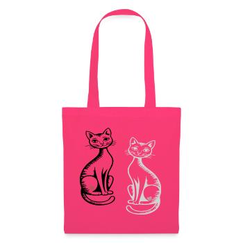zwei Katzen - Stoffbeutel - Azalea - Vorne
