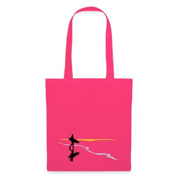 Surfeur à la plage - Sac en tissu - rose azalée - Devant