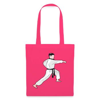 Karate fighter with black belt during training - Tote Bag - azalea - Front