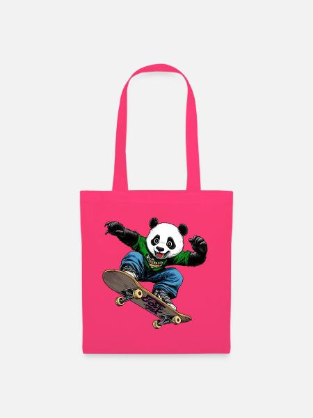 Pandabär Skateboarder - Stoffbeutel - Azalea