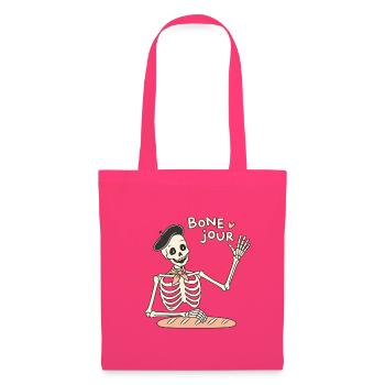 Bone Jour – Skelettgruß - Stoffbeutel - Azalea - Vorne
