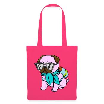 Mops-Reisender - Stoffbeutel - Azalea - Vorne