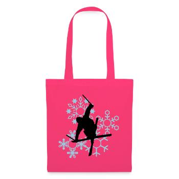 Skier mit Schneeflocken - Stoffbeutel - Azalea - Vorne