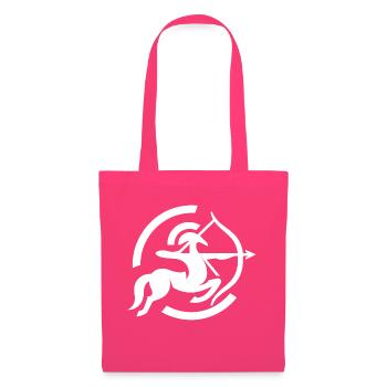 Zodiaque Sagittaire Arc Icône Minimaliste Blanc - Sac en tissu - rose azalée - Devant