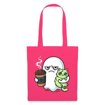Halloween Kaffee Geist mit Zombie Katze - Stoffbeutel - Azalea - Vorne