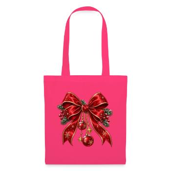 Weihnachtsrote Schleife mit Goldakzenten - Stoffbeutel - Azalea - Vorne