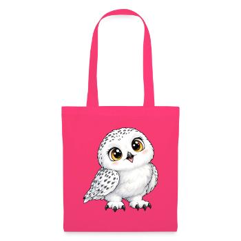 Schneeeule Kawaii Style – Süßer Wintervogel - Stoffbeutel - Azalea - Vorne
