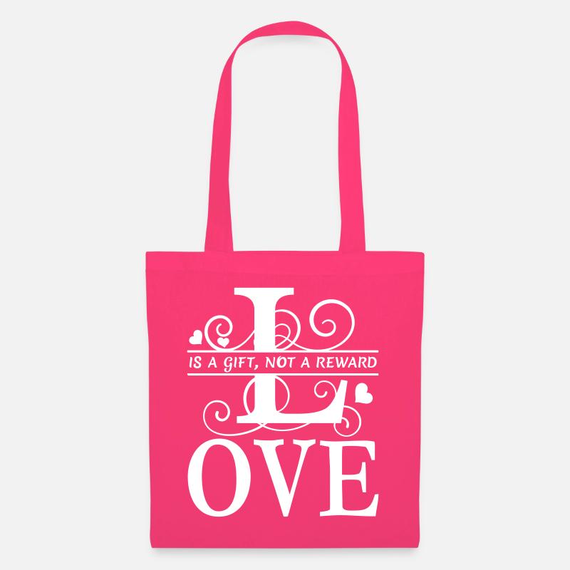 Liebe ist ein Geschenk Flock einfarbig - Stoffbeutel - Azalea