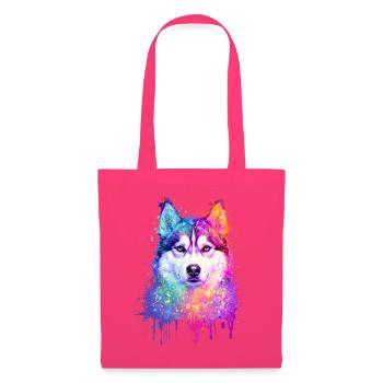 Siberian Husky Aquarell Illustration - Stoffbeutel - Azalea - Vorne