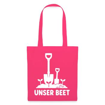 Unser Beet Garten Spaten Schaufel Gärtner Shirt - Stoffbeutel - Azalea - Vorne